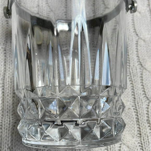 Cristal d'Arques France Mini Ice Bucket With Silver Metal Handle lead crystal - Picture 3 of 11